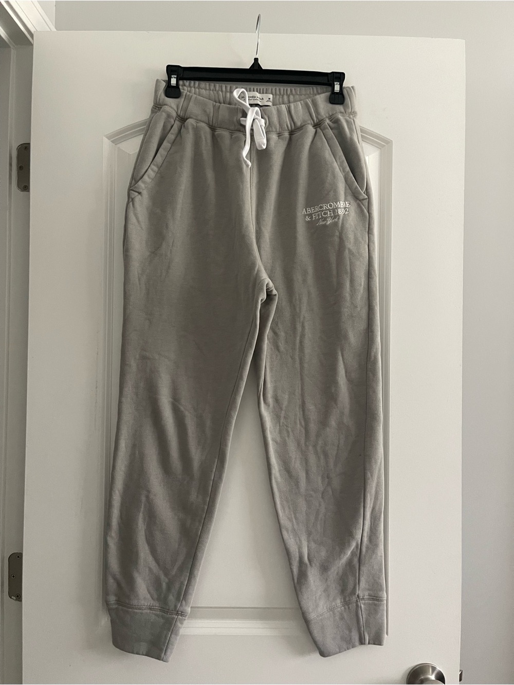 Abercrombie & Fitch Light Gray Womens Drawstring Joggers Size M